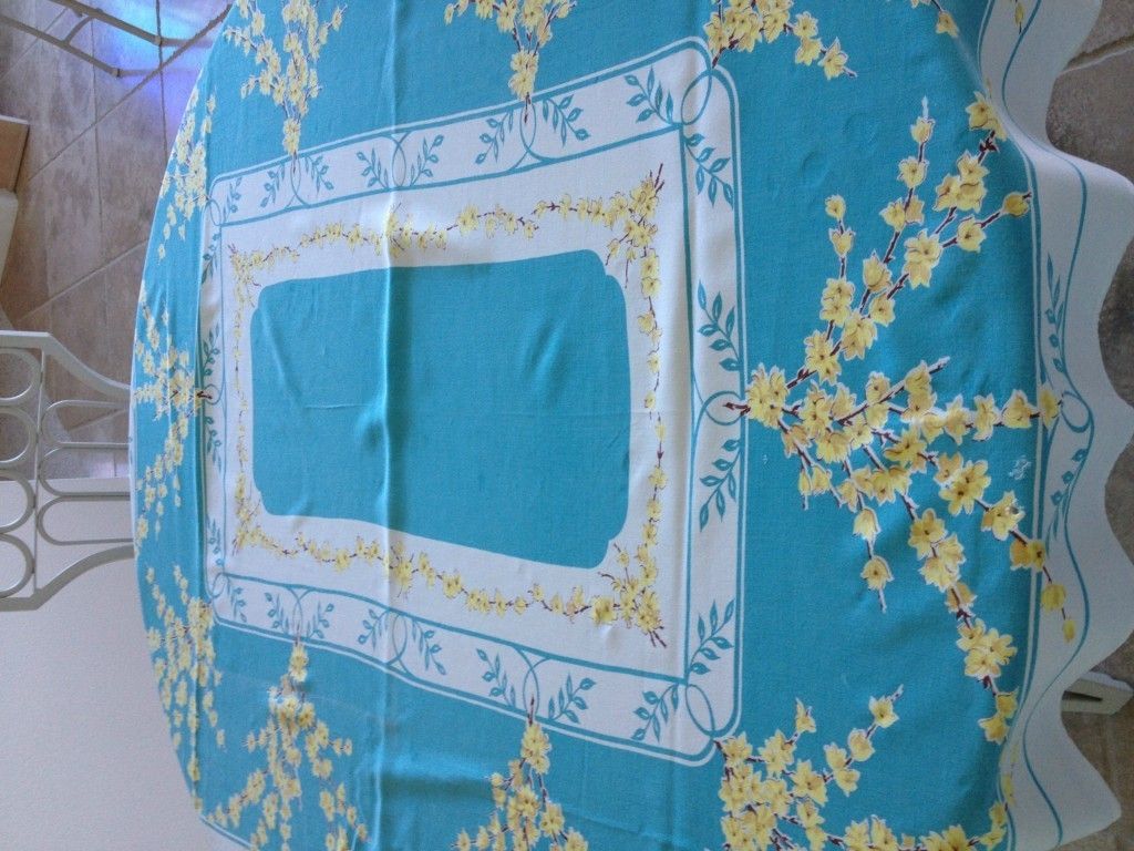  50's Vintage Floral Tablecloth