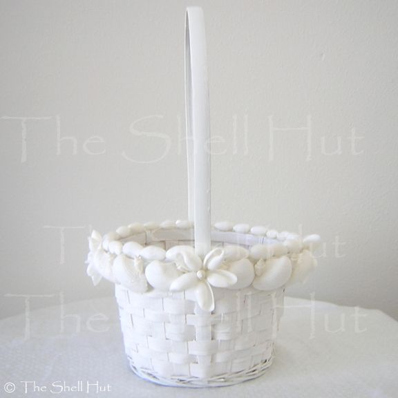 Seashell Flower Girl Wedding Basket Beach Shower Gift