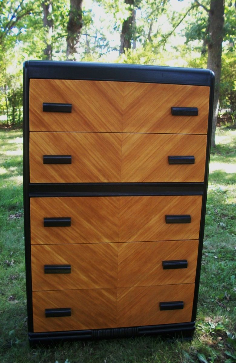 Custom Antique Furniture Art Deco Dresser Highboy Chest of Drawers