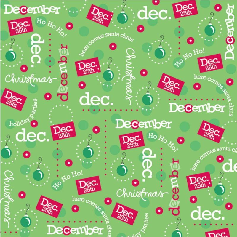 December Scrapbook Paper CI Month Calendar Collection