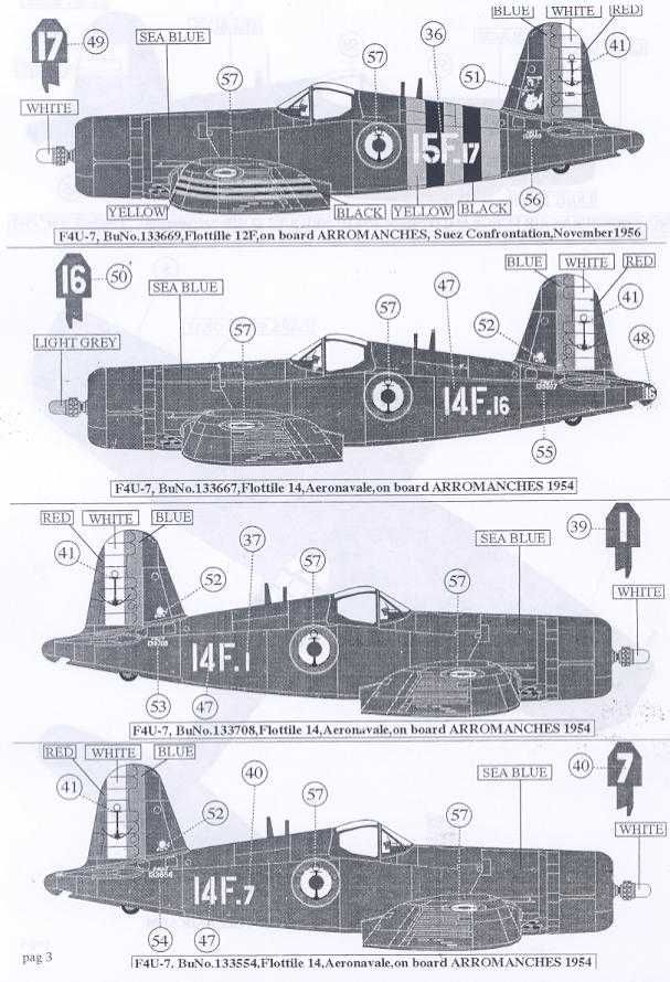 Sky Models Decals 1 48 Foreign Vought F4U Corsair Fighters