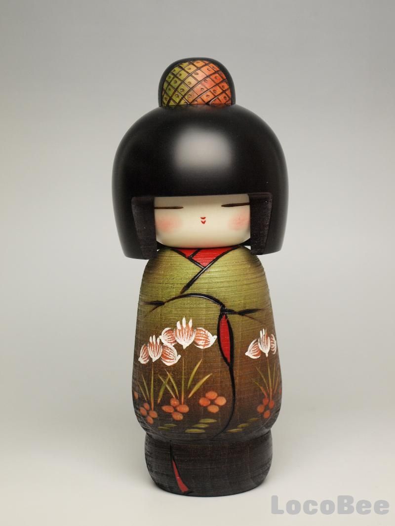 Japanese Wooden Kokeshi Doll by Fujikawa Izumino Dolls