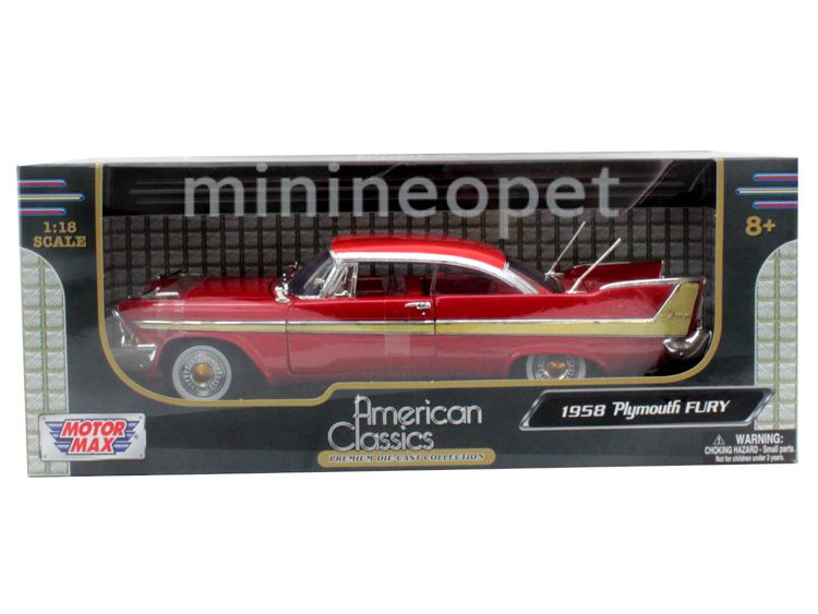 MOTORMAX AMERICAN CLASSICS 1958 58 PLYMOUTH FURY 1/18 DIECAST RED