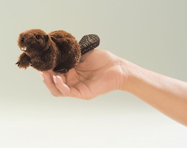 Folkmanis Puppets Plush Mini Beaver Finger Puppet Free SHIP New