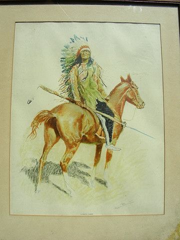 FREDRIC REMINGTON VINTAGE SIGNED LITHOGRAPH 29261