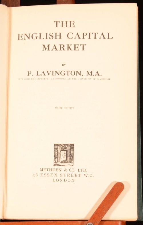 1934 ENGLISH CAPITOL MARKET Frederick LAVINGTON economics, interest