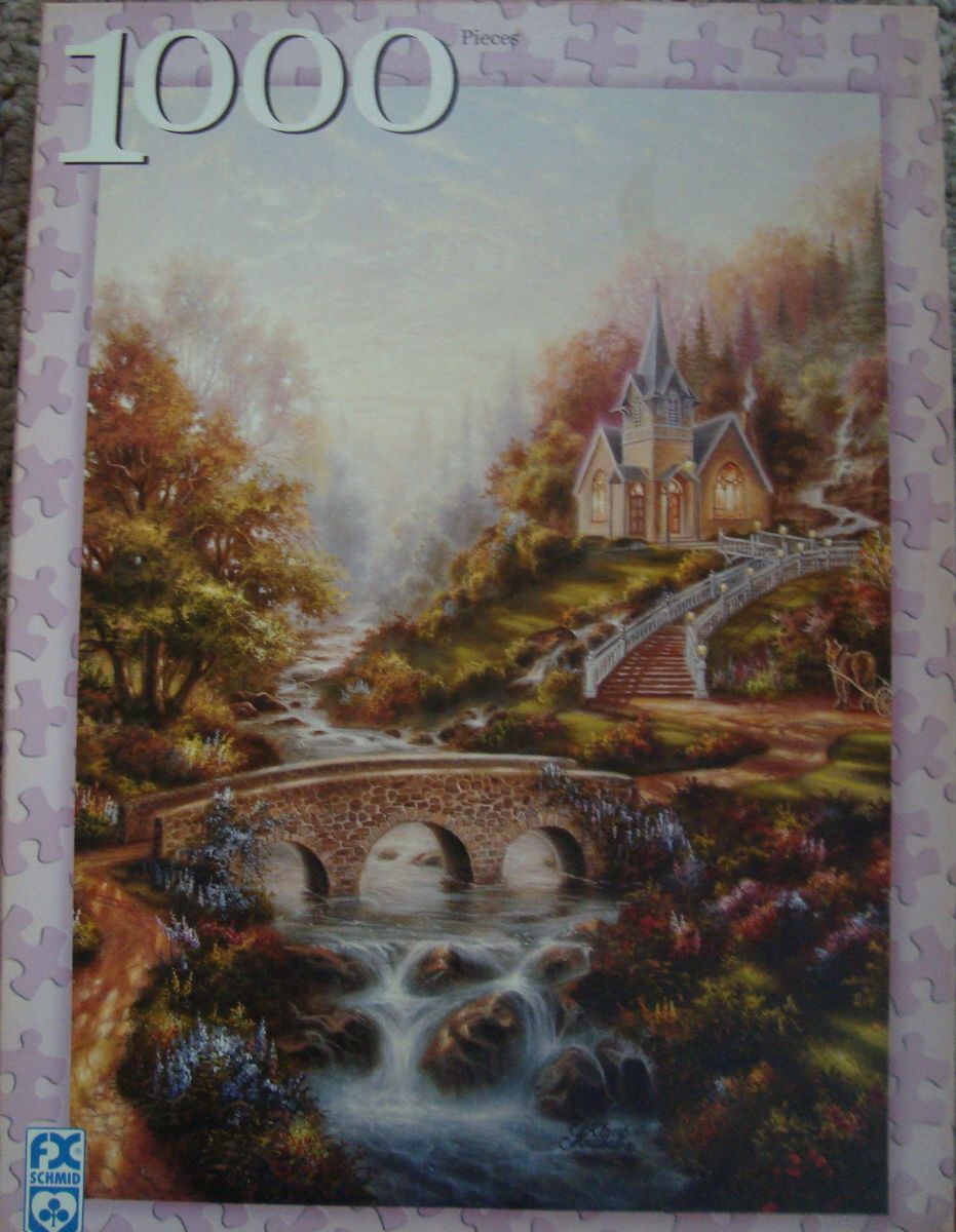 Mountain Chapel by FX Schmid. 1000 piece jigsaw puzzle 2001