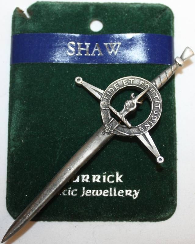 Celtic Scottish Kilt Pin Pewter Shaw Fide Et Forti