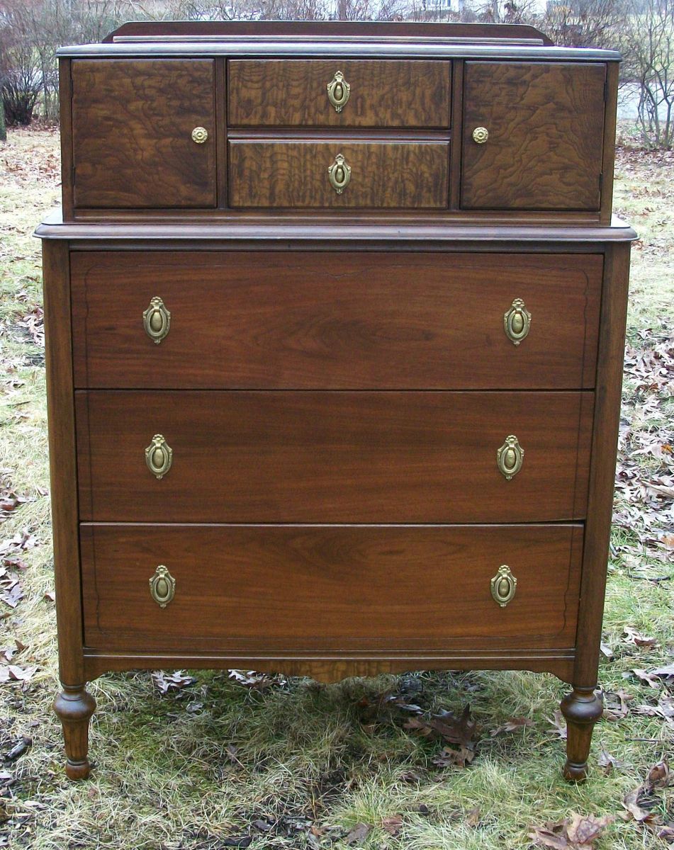 Walnut Masterpiece Antique Dresser Furniture Chest of Drawers Circa