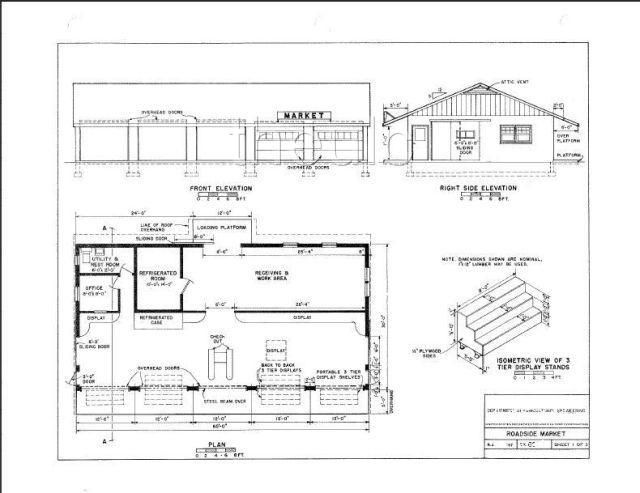 ROADSIDE FRUIT & VEGETABLE STAND PLANS BLUEPRINTS FARM CO OP BUSINESS