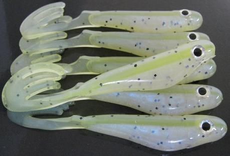 Hand Made 3 5 Swim Bait Chartreuse Glimmer A Rig Baits 5 Pack