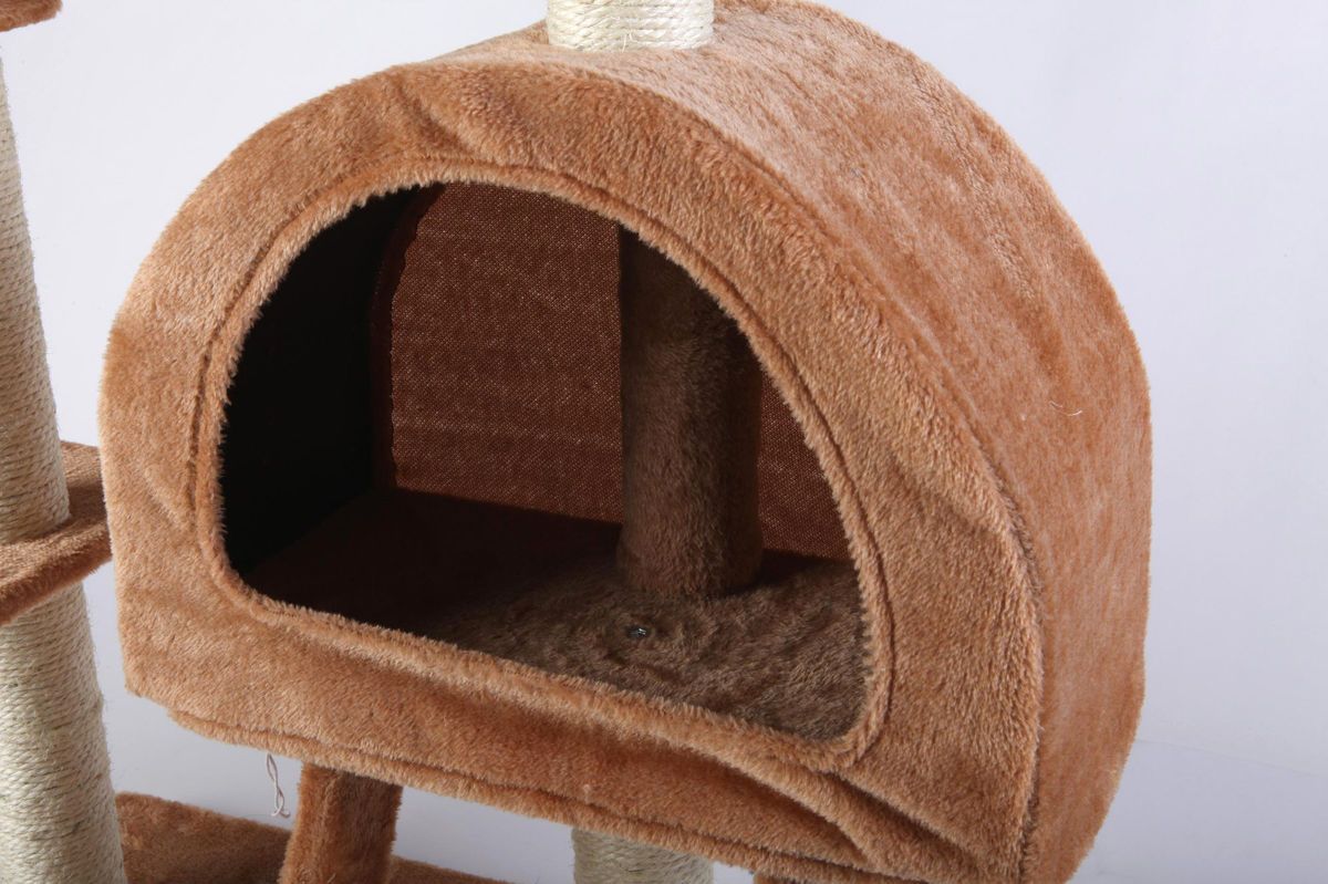  35H Brown Cat Tree Condo House Scratcher Pet Furniture Bed 16