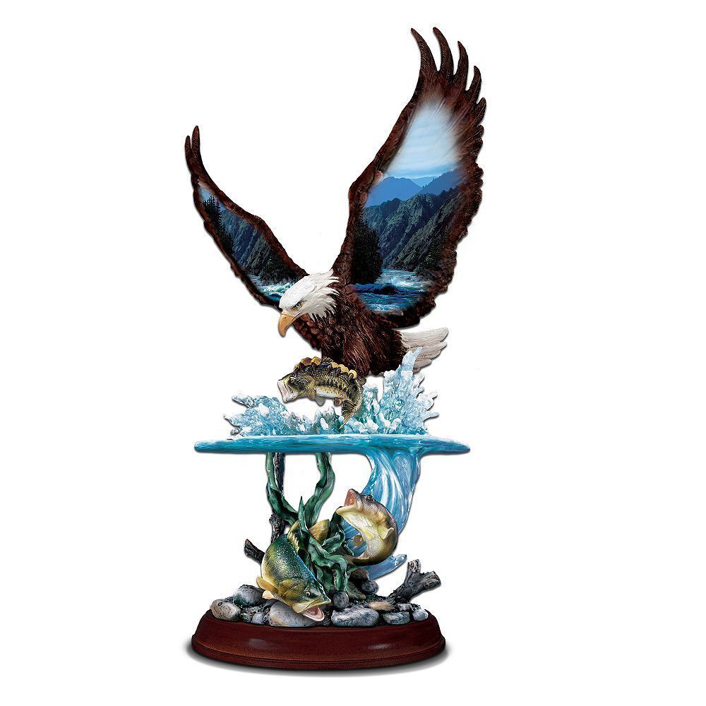 Bradford Exchange Swift Fury Eagle and Bass Figurine