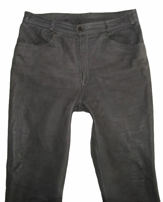 COOLE Unikat Lederjeans Lederhose in Grau CA W34 L27