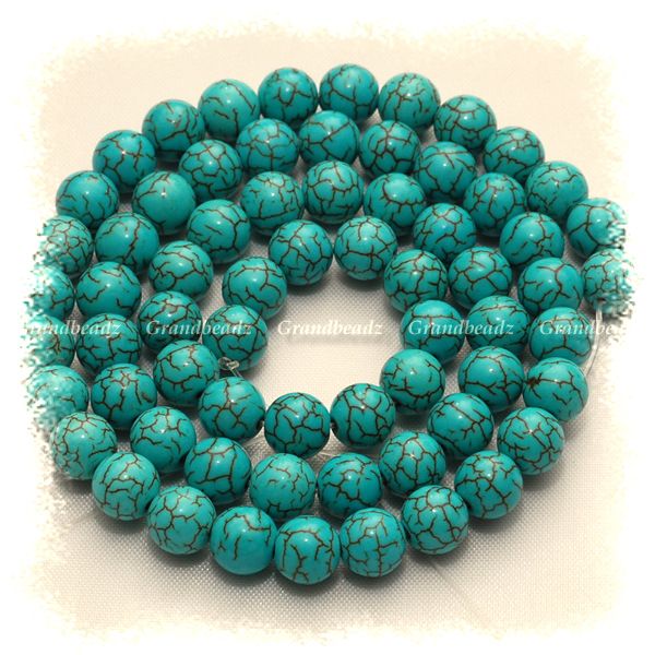 6mm Green Turquoise Gemstone Loose Beads Round 15 5 GB31