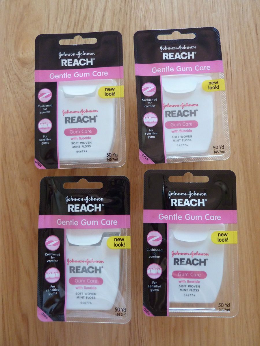 Johnson Johnson Reach Woven Dental Floss Set of 4 50 yds Each Total