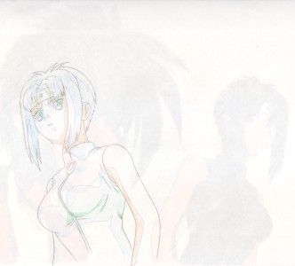 Flame of Recca Fuuko Fuko Kaoru Original Anime Cel w/ Matching Pencil