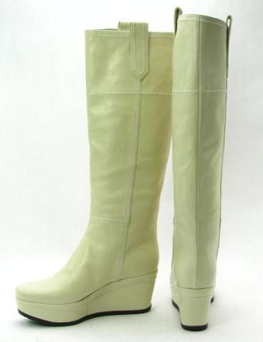 1295 Gianvito Rossi GF8206 Off White Wedge Boot