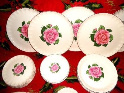 35 PC Set Bolero w s George Harmony House Victorian Pink Camellia