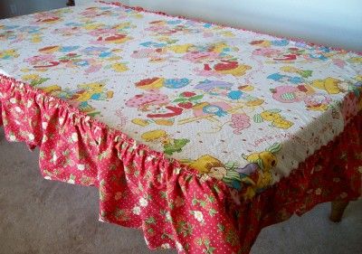 Vintage Vtg Strawberry Shortcake Canopy Top Valance Bedding Fabric