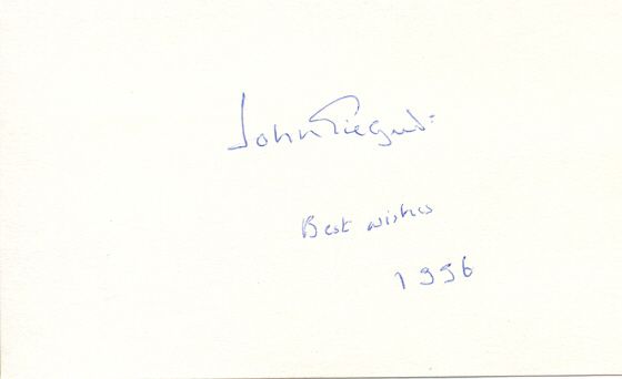John Gielgud Deceased Oscar Winner Autograph
