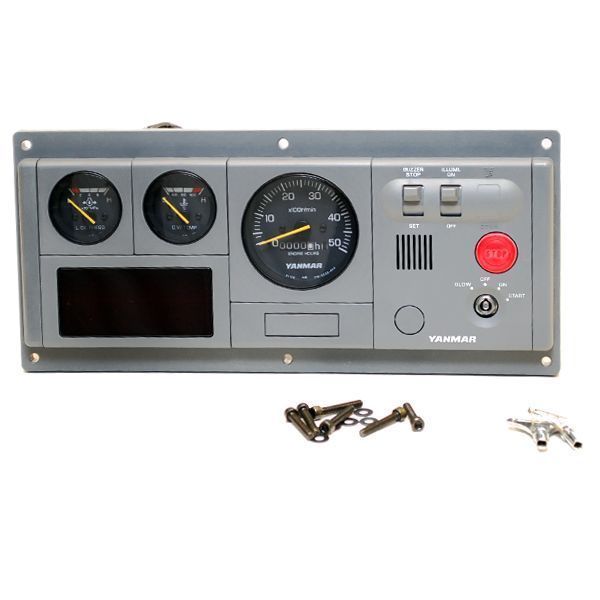  91162 Gray Boat Diesel Engine Dash Gauge Panel w Ign Switch 12V