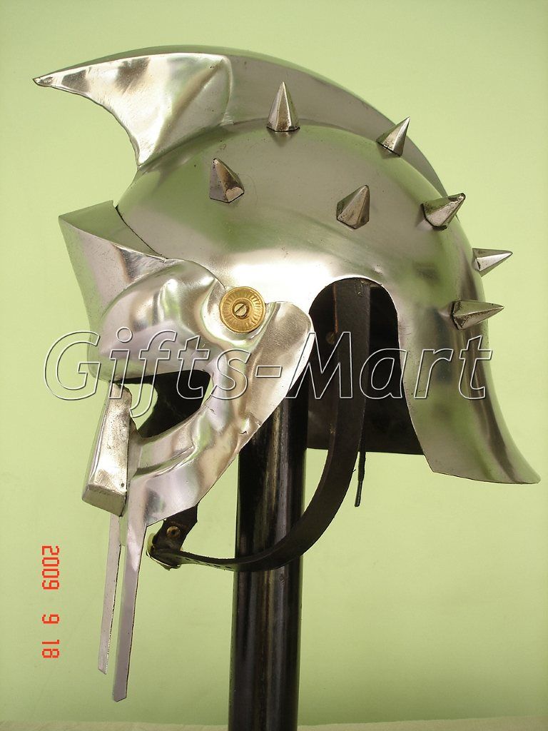 Roman GLADIATOR MAXIMUS HELMET,+Free Leather Liner,Armor,Greek ,Movie