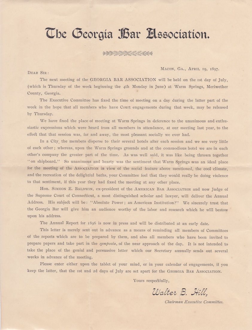 georgia bar association macon 1897 bulletin georgia bar association