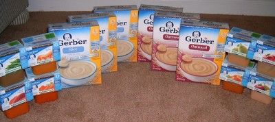 Gerber Infant Rice Cereal Oatmeal and Stage 2 Fruits Veggies Baby Food