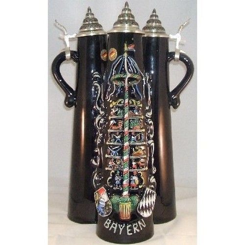  Handcrafted Bayern Maypole Jug German Stoneware Beer Stein 1L