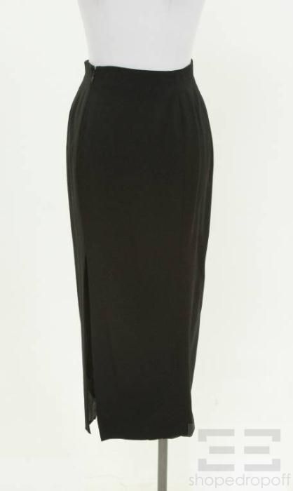 Gianni Versace Couture Black Wool Pencil Skirt Size 42 8