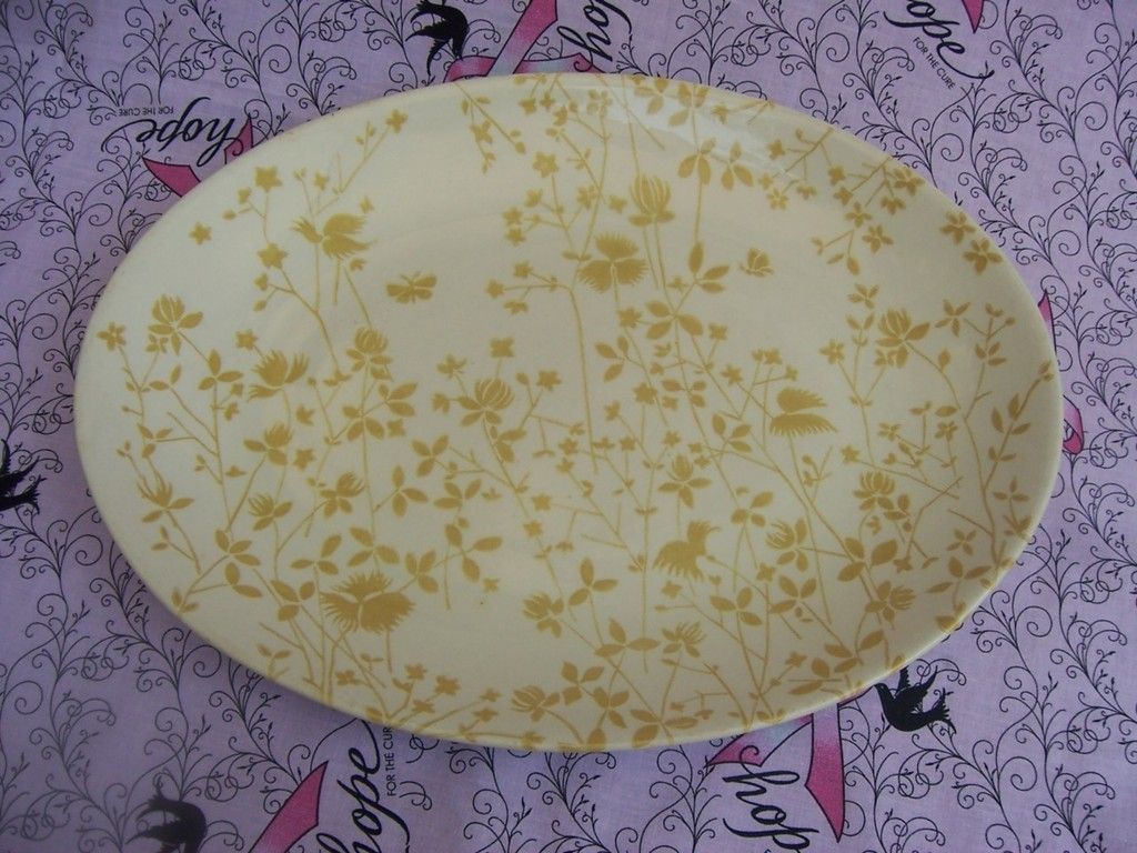 Oval Serving Platter 13 Sheffield Golden Meadow Floral