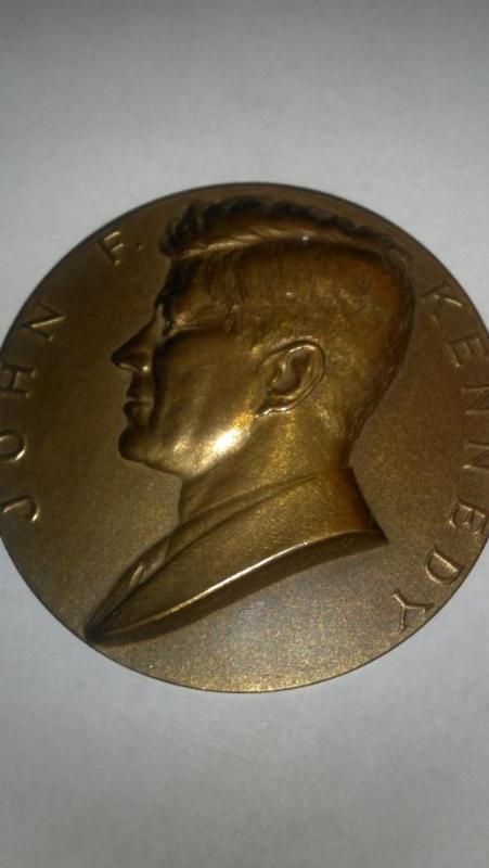  Bronze Coin Big Medal Inauguration 1961 Signed Gilroy Roberts