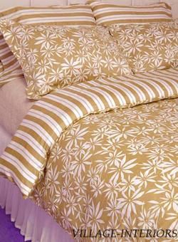 Lanai Beach Honey Gold White King Duvet Cover Set