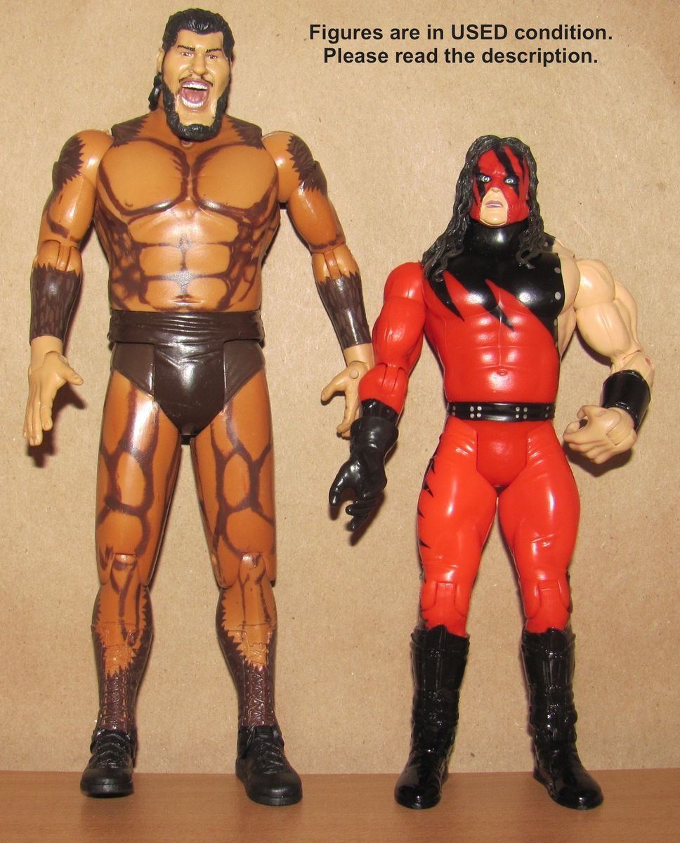 MASKED KANE & GIANT GONZALEZ wwe USED jakks CLASSIC wrestling FIGURES