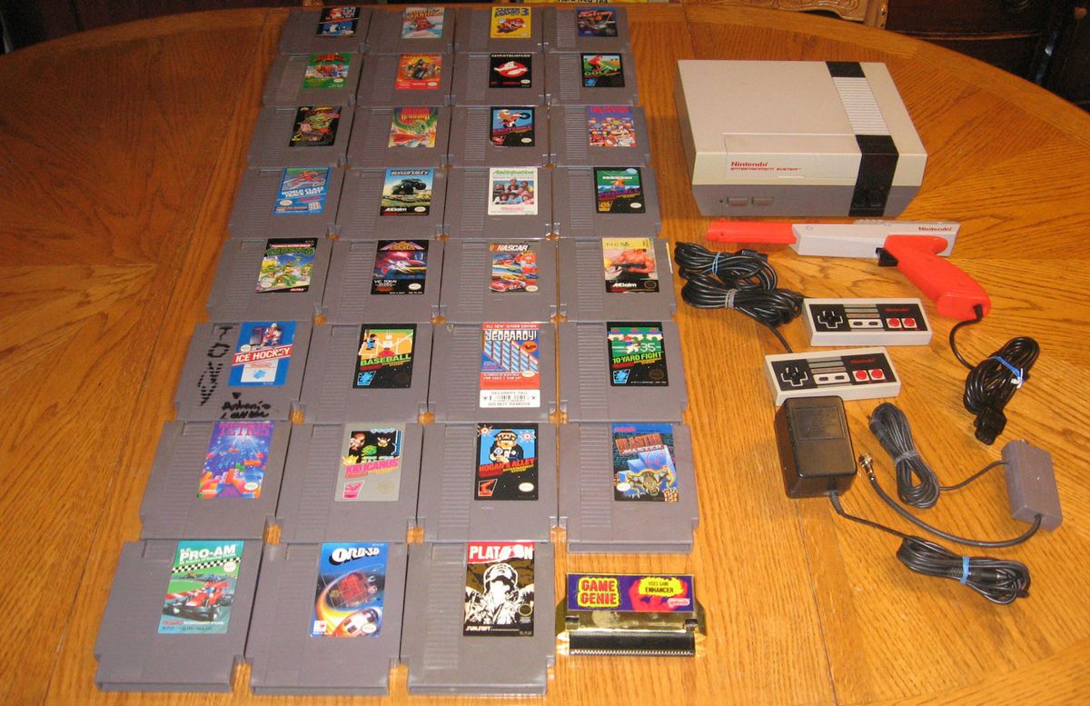 Nintendo NES System Bundle 32 Games Super Mario 1 2 3 Kid Icarus