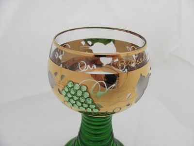 German Crystal Jeweled Roemer Rhine Wine Glass Goblet B