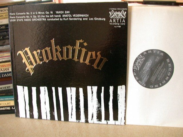 Artia Prokofiev Piano Vedernikov USSR State Radio Ginzburg LP