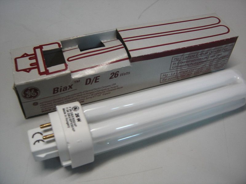 GENERAL ELECTRIC BIAX D/E F26DBX 26W FLUORESCENT BASE G24Q 3 NIB