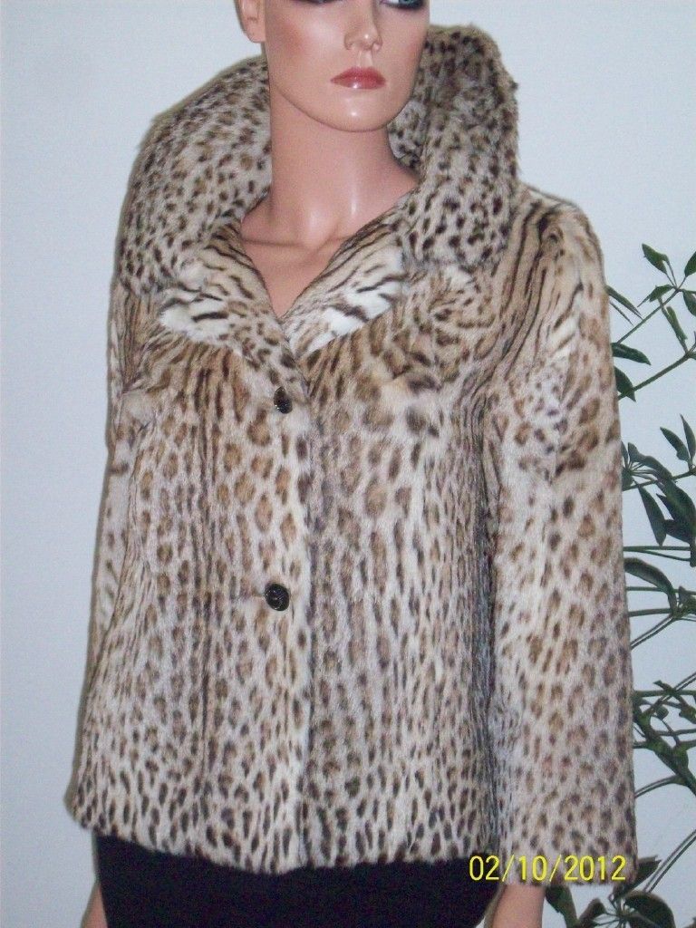 UNIQUE GENUINE SPOTTED GENET FUR COAT JACKET