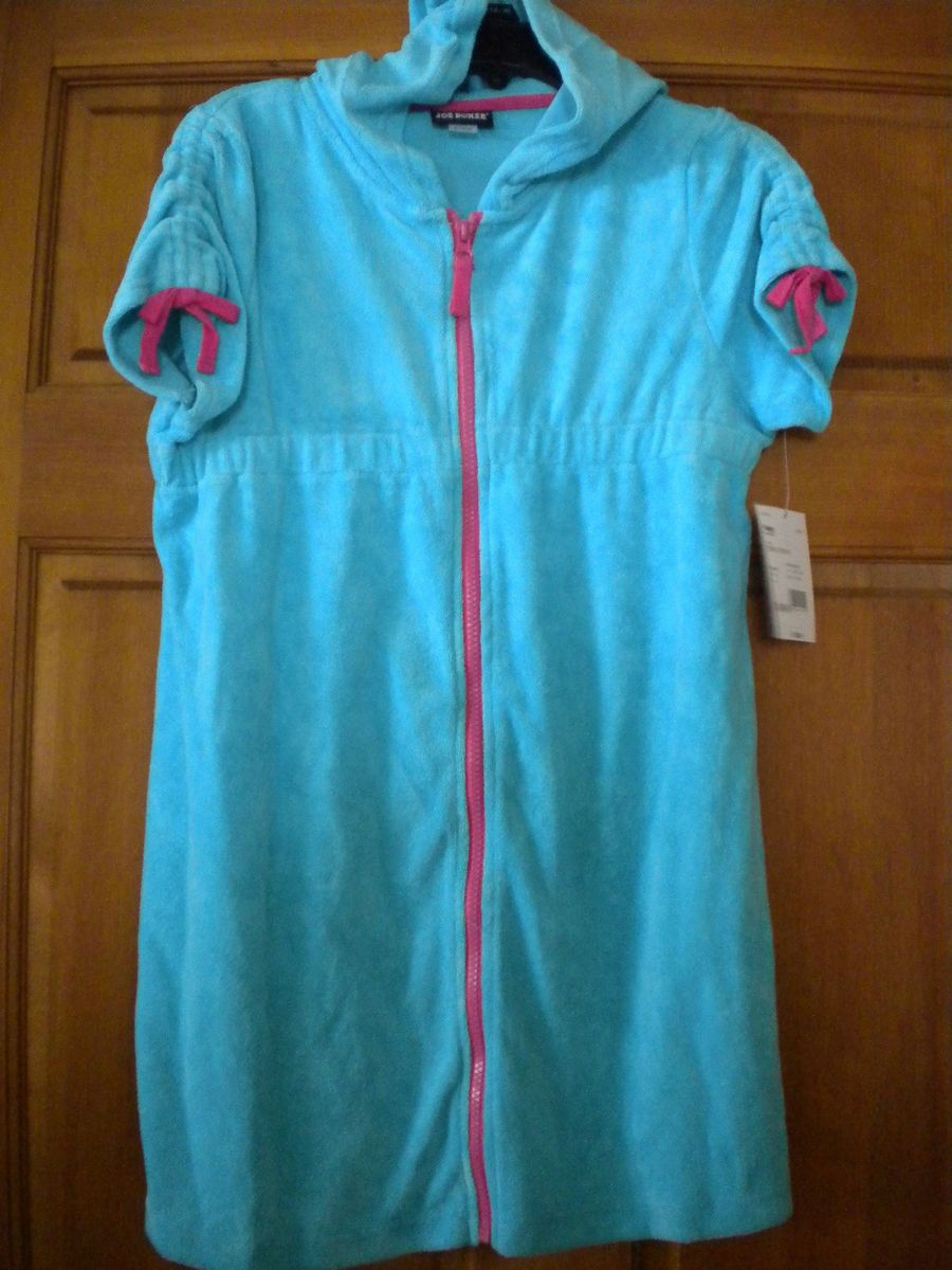 Joe Boxer Girls Size XL 14/16 Aqua Terry Cloth Swimsuit Coverup NWT $