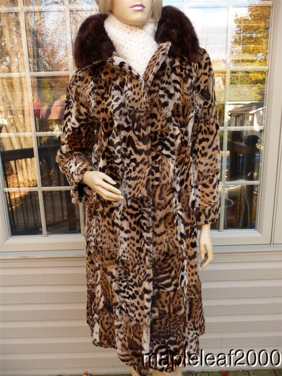 SPOTTED GEOFFREYS CAT GEOFFRIE CAT & MINK FUR COAT (Sz. 4 6)