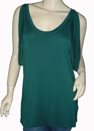 VELVET by GRAHAM SPENCER Sleeveless Green Knit Draped Scoop Neck Top M