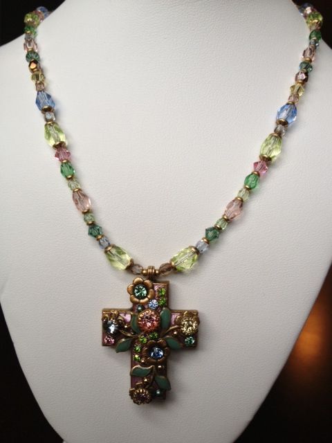 Michal Golan Rose Garden Cross Swarovski Crystals