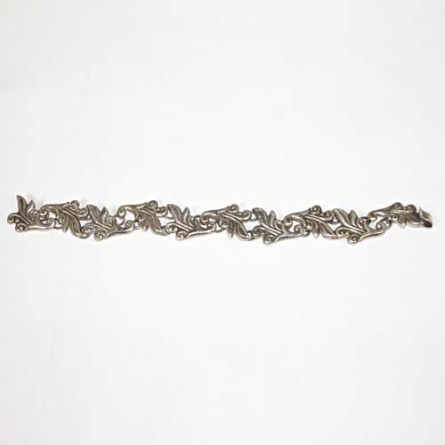 Mexican Taxco Gerardo Lopez Sterling Silver Flat Link Bracelet