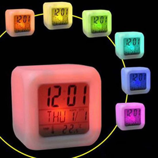 LED Color Change Digital Alarm Thermometer Clock New