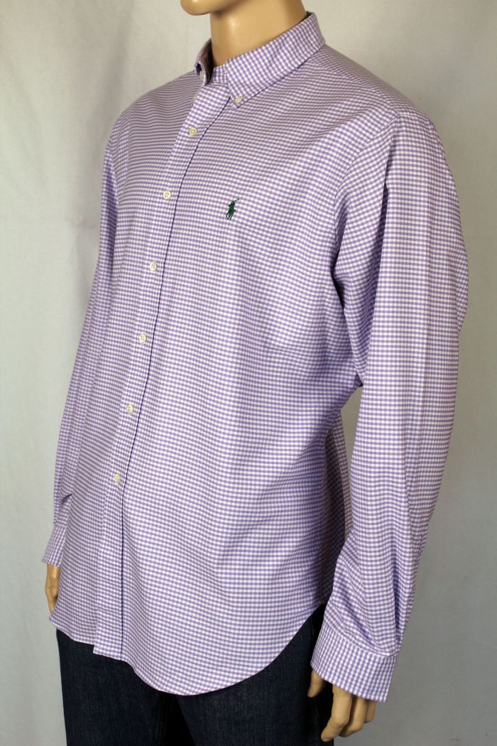 Ralph Lauren Purple White Classic Oxford Dress Shirt 17 5 36 37