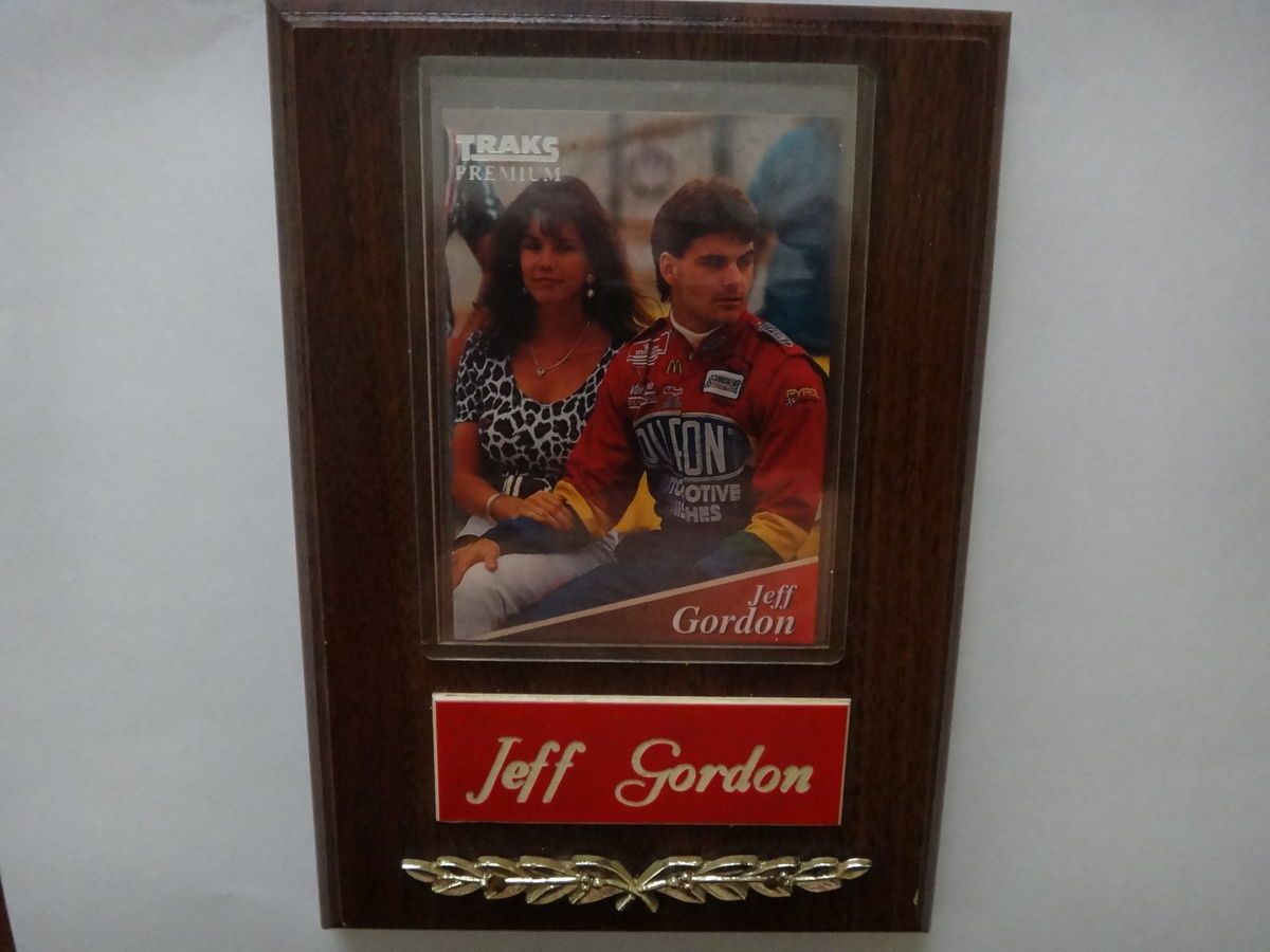 Jeff Gordon w Brooke Gordon 5x7 NASCAR Plaque