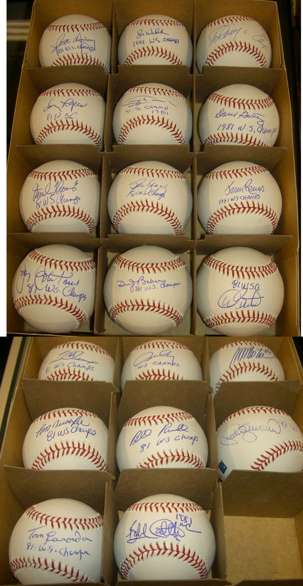 20 Baseball Lot All with 1981 WS Inscriptions Garvey Lopes Lasorda