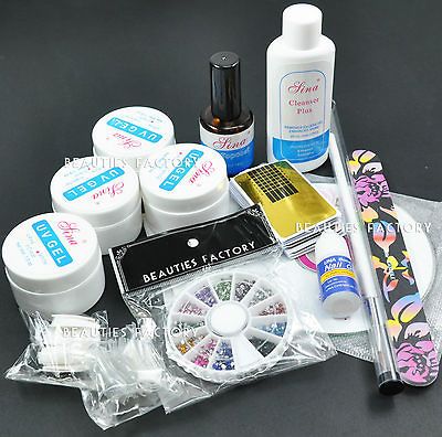 uv gel nail art kit rhinestone set 53 from hong